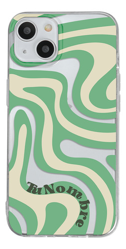 Funda Para iPhone Para Mujer Curvas Verde Con Tu Nombre