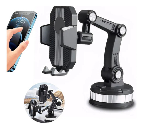 Hapemein® Base Soporte Grande Porta Celular 360 Ventosa Coche 3en1