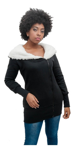 Imagen 4 de 10 de Campera Corderito Invierno Mujer Camperon Moda Urbana A01