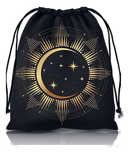 Saco Bolsa Para Almacenar Joyeria Cuarzos Tarot Oraculos Color Negro Diseño De La Tela Eclipse