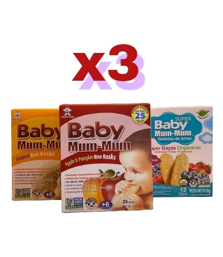 Pack X3 Galletas Baby Mum Variedades
