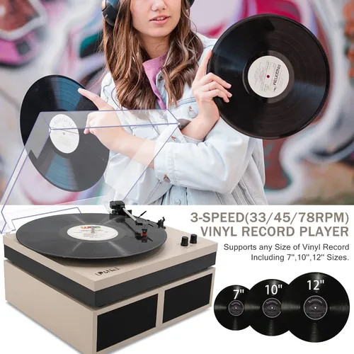 Tocadiscos Lp&no.1 Con Altavoces Externos, Tocadiscos De Vi.