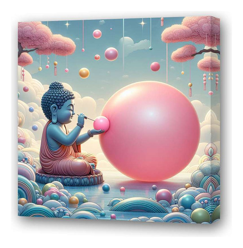 Cuadro 20x20cm Buda Buddha Bubblegum Chicle Globo M4