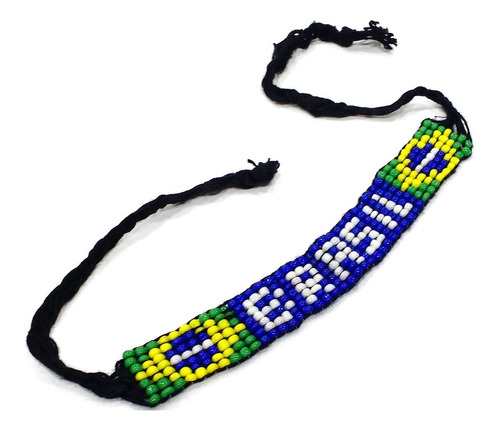 Pulseira Miçangas Bandeira Brasil Lindo Souvenir Artesanato