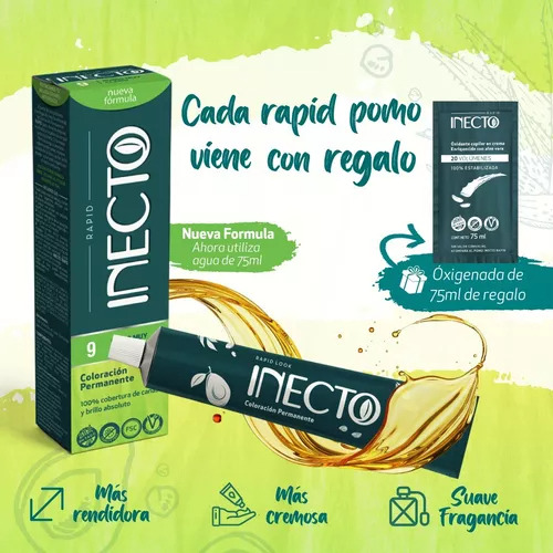 Pack X6 Tintura Inecto Pomo 50g Coloración Permanente Rubio Dorado Cobrizo 7.34