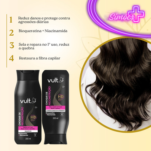 Kit Shampoo E Condicionador Choque De Reconstrução 200ml