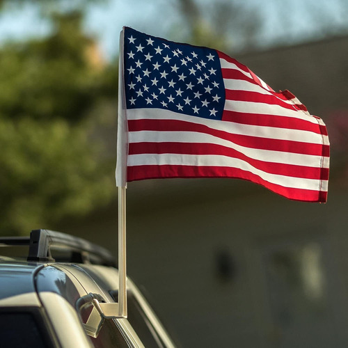 12x Us American Patriotic Car Window Clip Usa Flag 17 X 12 -