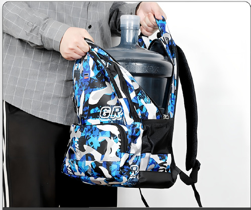 Mochila Escolar Sanmu Wngting Color Azul Diseño Lisa 24l