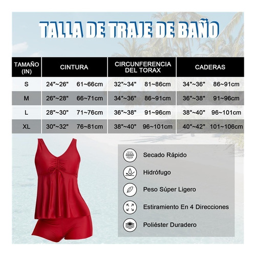 Traje De Baño De Dos Piezas Con Control De Abdomen For Mujer
