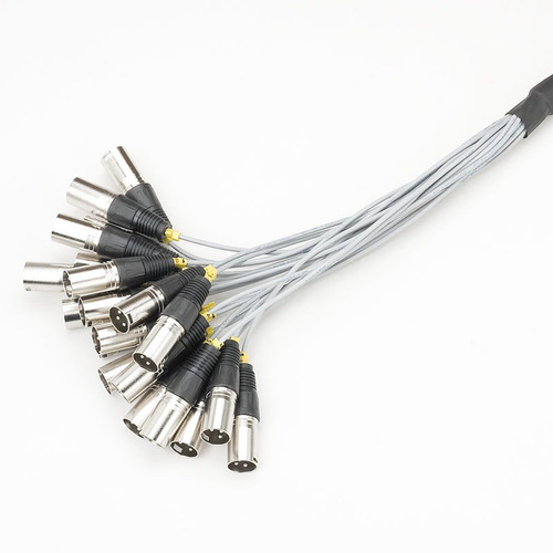 Fio XLR do 20 XLR fêmeas em 20 XLR machos Cabos Aquarius MC20X50 preto do 50m