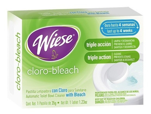 Pastilla Limpiadora Cloro-bleach Wc Triple Acción Wiese 35gr