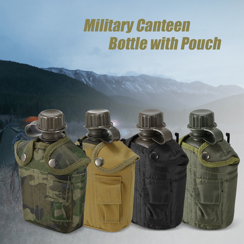 Botella Militar 1l Para Acampar Senderismo Supervivencia Con