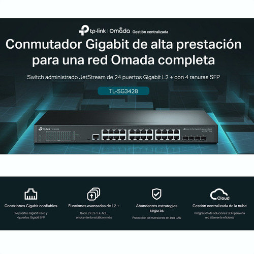 Imagen 3 de 8 de Switch Administrable Tp-link, Tl-sg3428 / 24 Puertos Gigabit