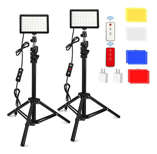 2 Paquetes De 70 Luces De Video Led Con Soporte Para Trípode