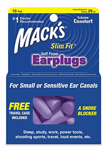 Tapones Para Oídos Macks Slim Fit, 10 Pares (pack De 3)