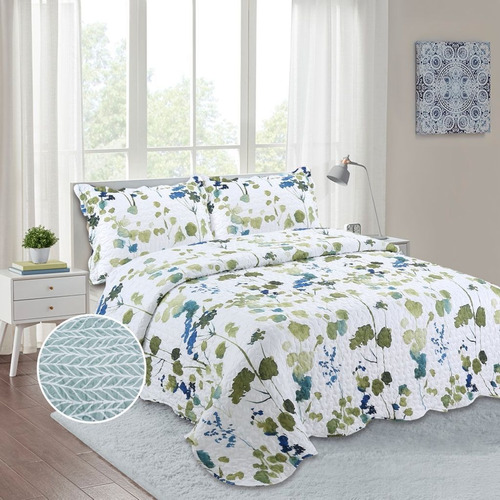 Cubrecama Quilt Estampado 1 1/2 + 1 Funda