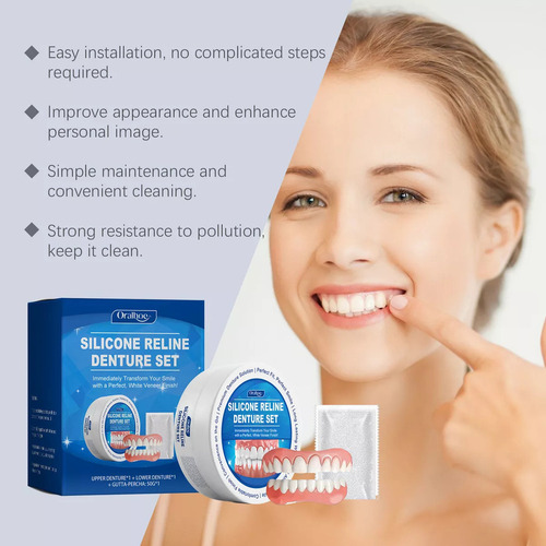 Juego De Prótesis Dentales De Silicona Suave Oralhoe X 3