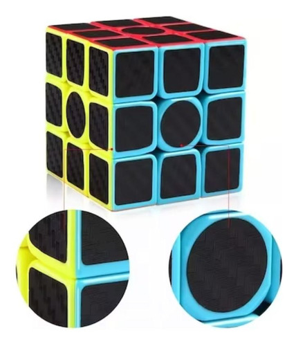 Cubo Rotación Y Entretenimiento 3x3 Negro Colores Neón
