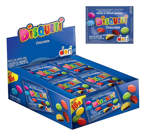 Chocolate Confeito Mini Disqueti 18g C/24un - Dori