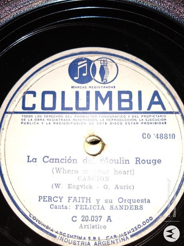 Pasta Percy Faith Felicia Sanders Columbia C120
