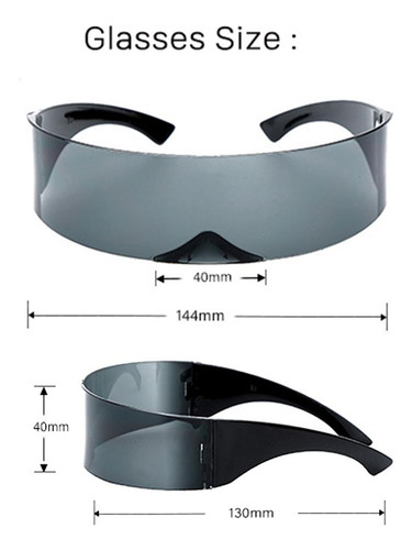 6 Piezas De Gafas De Sol Futuristas A La Moda Para Hombre Y