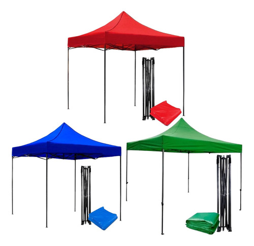 Toldo Plegable 3x3 18kg Rojo, Azul  Impermeable