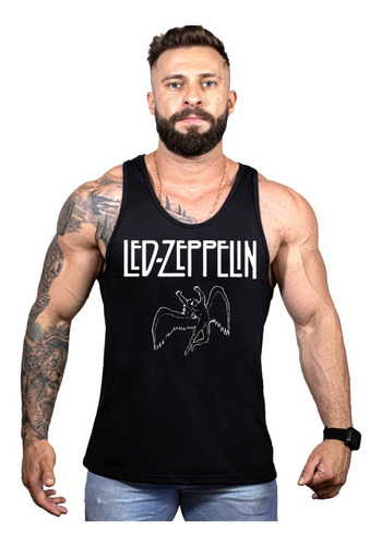 Camiseta Regata Led Zeppelin Musica Banda Academia Masculina