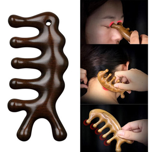 1pcs Sandalwood Massage Comb Head Meridian Scalp Shoulde Nna