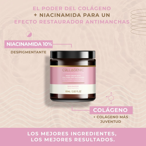 Imagen 2 de 6 de Crema Aclarante Facial 60ml. 10% Niacinamida, Colageno Tipo De Piel Todo Tipo De Piel