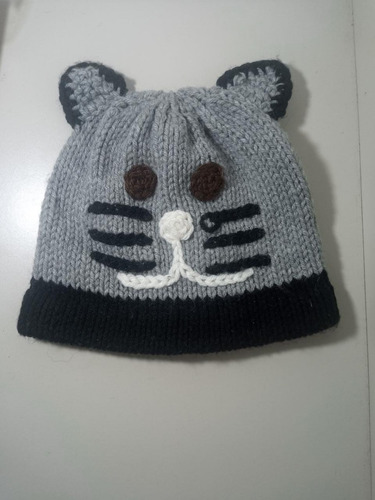 Gorro Gato De Lana Tejido (cu2)