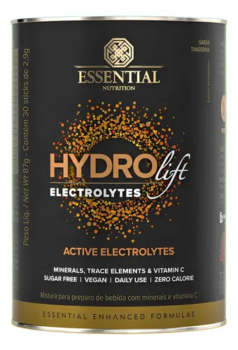 Suplemento Essential Nutrition Hydrolift Eletrólitos e Vitamina C 30 Sticks