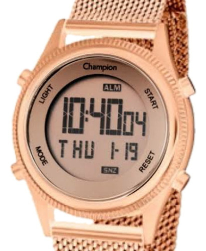 Relogio Feminino Digital Rosa Rose Gold Champion Original