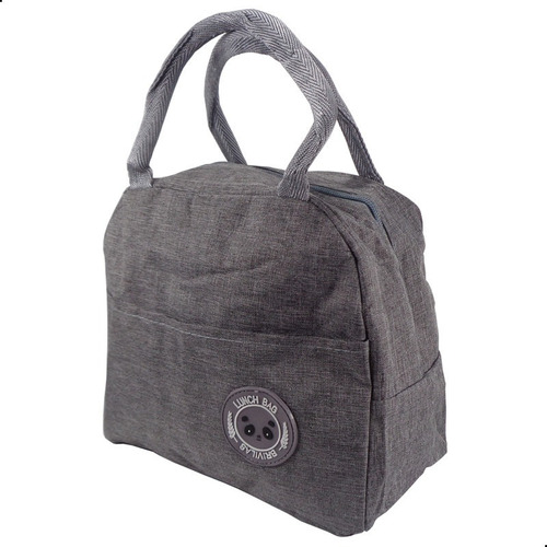 Lonchera térmica para niños, bolsa de marmita, 5 colores, color: gris liso