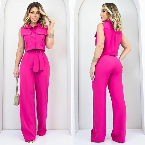 C Conjunto De Chaleco Y Pantalón Dama Moda Uniforme Secretaria