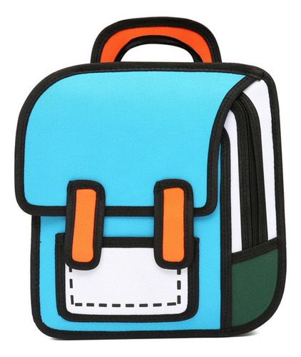 Mochila Bolsa Escolar Infantil Juvenil Cartoon 2d Tam Grande Cor Azul-escuro