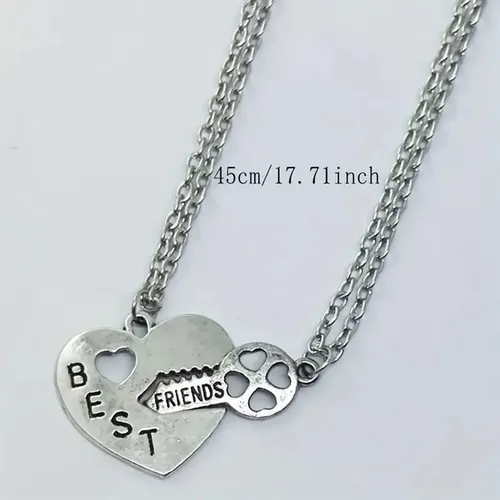 Cadena Collar De Corazón Best Friends Mejores Amigos Amigas