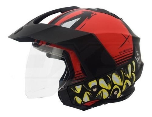 Casco Moto Shaft 227 Trial Abierto Con Visera Urbano 