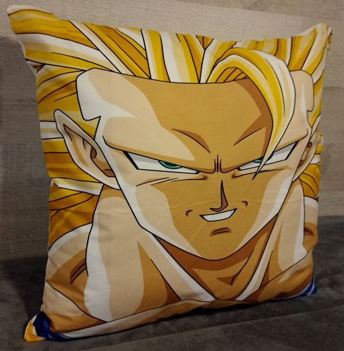 Goku Saiyajin 3 Dbz Funda Felpa Para Cojín Almohada 45x45cm