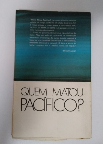 Quem Matou Pacífico? (Usado)