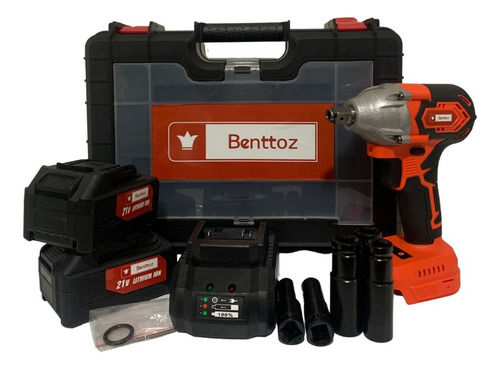 Chave De Impacto Benttoz  C/ 2 Baterias 21v + Kit Soquetes
