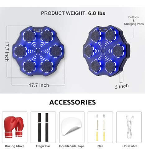 Music Boxing Machine With Boxing Gloves, Smart