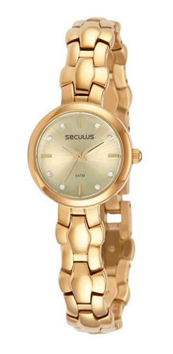 Relógio Seculus Dourado Feminino Clássico 77126lpsvdb1