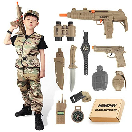 Disfraz De Halloween Del Ejército Niños, Kit De Solda...