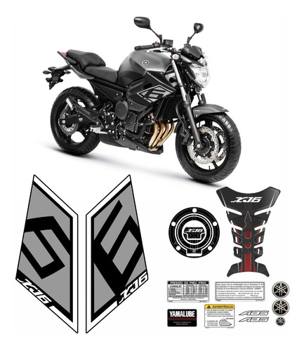 Kit Adesivo Compatível Com Yamaha Xj6 Sp Resinado Xj6sp10 Cor ADESIVO EMBLEMA GRÁFICO XJ6 SP