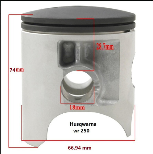 Pistão 2t Husqvarna Wr250 - 66.94mm - 98 A 13 - Motor Taxado