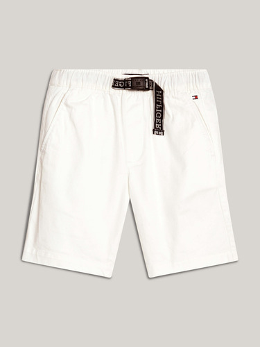 Pantalón Chino Corto Blanco Con Cinturón Tommy Hilfiger Niño Talla 10