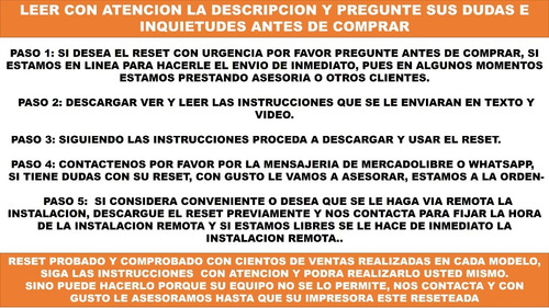 Imagen 2 de 2 de Reset L3110 L3150 L3160 L4150 L4160 L396 L565 L495 L395 L380