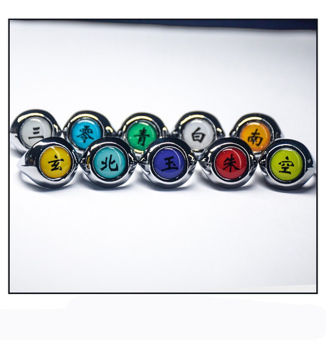 Anillo Miembro Akatsuki Cosplay Anime Naruto 10 Piezas