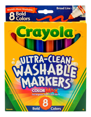 Crayola Marcadores Lavables De Línea Ancha De 8 Piezas