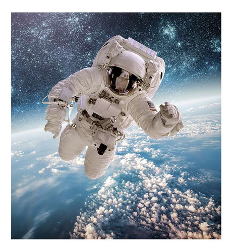 Vinilo 20x20cm Astronauta Universo Estrellas Planetas N4